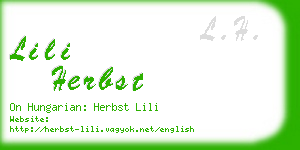 lili herbst business card